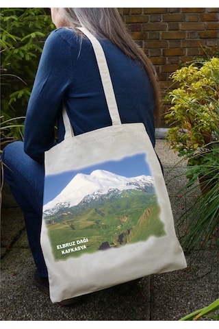 Anahtarlık Sepeti Bez Çanta Elbruz Dağı