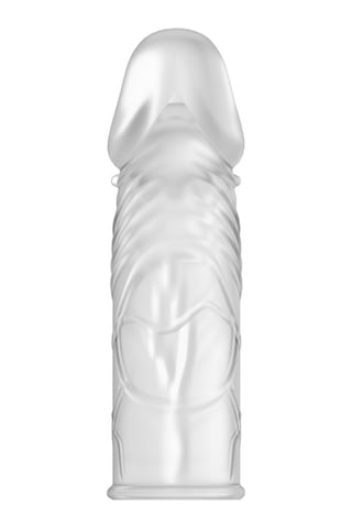 River World 14 Cm'lik Şeffaf Silikon Uzatılabilen Ve Damarlı Pe Nis Kılıfı Kristal