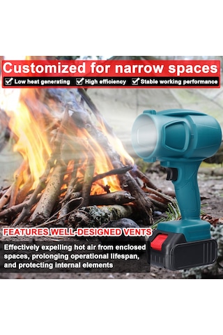 Youtek Taşınabilir Yüksek Güçlü Lityum Pil Destekli Turbo Fan - Şarjlı Güçlü Üfleyici, Makita Pil Uyumlu