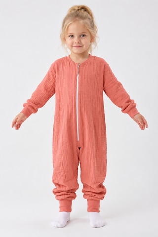 Babyhola Çocuk Uyku Tulumu Dört Mevsim 1-8 Yaş Unisex Uzun Kollu 1 Tog %100 Pamuk Müslin 2706 Somon