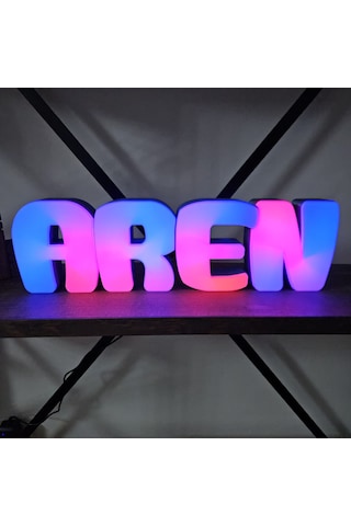 Argb Led Li Dekoratif İsim Kutusu Kişiye Özel 4 Harf