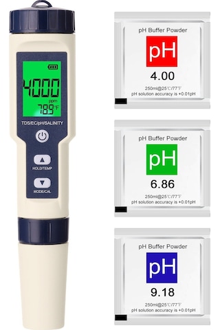 İn 1 Profesyonel Çok Parametreli Test Ölçer Ph/ec/tds/tuzluluk/termometre Dijital Test Cihazı Su Kalitesi Test Cihazı