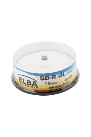 Elba Blu-Ray Bd-R 6X 50Gb 15Li Cake Box Prıntable