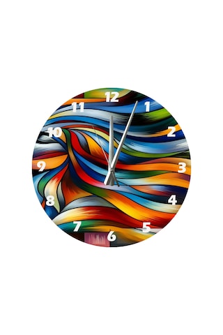Ti-play Renk Rüzgarı 30x30cm Akrilik Dekoratif Modern Duvar Saati ÇOk Renkli
