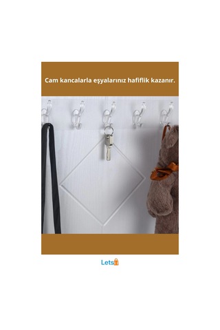 Kendinden Yapışkanlı 5 Kancalı Pratik Askı Çok Renkli