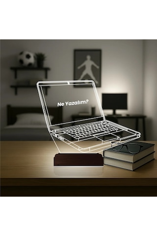 Luvivia Laptop Notbook Bilgisayar Kişiye Özel 3d Lamba - Masa Gece Lambası