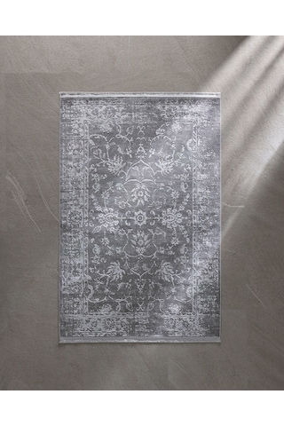Madame Coco Aubane İplik Boyalı Kadife Halı - Koyu Gri - 120x180 Cm 8684427224656 Gri