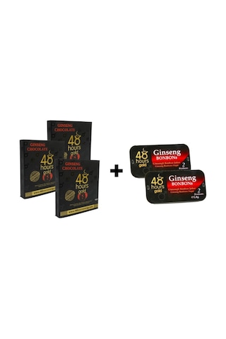 48 Hours Gold Ginseng Çikolata 3'lü + 2'li Bonbon Şeker