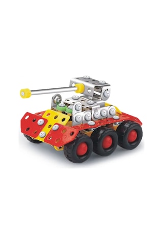 Metal Model Tank Yapım Seti 140 Parça - Eğitici Stem Montaj Oyuncağı - Tornavidalı Kendin Yap Maket
