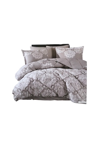 Clasy %100 Pamuk Çift Kişilik Ranforce Uyku Seti Tabula V1 Gri Gri