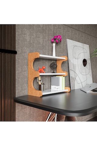 Alpa Ev Mobilya 3 Katlı Tezgah Üstü Mutfak Rafı, Baharatlık Ve Modern Düzenleyici Tasarım Atlantik Çam-beyaz