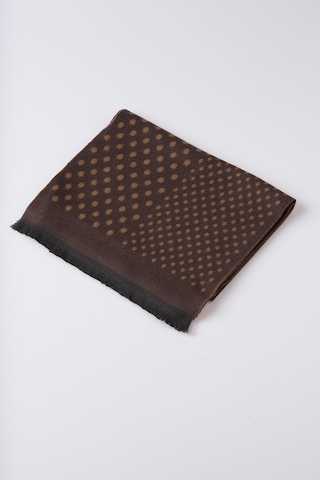 İnce Dokulu Puantiyeli Viskon Şal Kaşkol Atkı Kahverengi