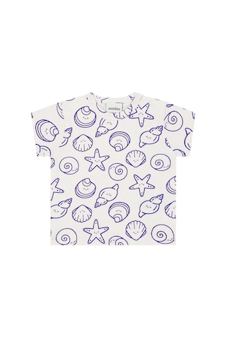 Antebies Organik Gots Sertifikalı Mor Neşeli Dostlar Fırfırlı, Bağcıklı Kısa Kollu,bebek Tshirt Şort Takımı
