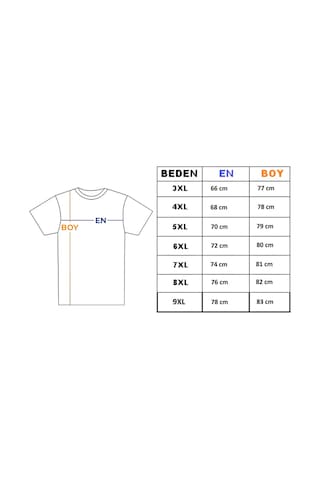 Sngl Tekstil Erkek Büyük Beden Kısa Kollu Umman Bayrak Baskılı Tişört 3xl 4xl 5xl 6xl 7xl 8xl 9xl Lacivert