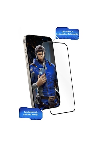 Blueo Apple Uyumlu iPhone 16 Pro 3d Invisible Airbag Anti-broken Cam Ek