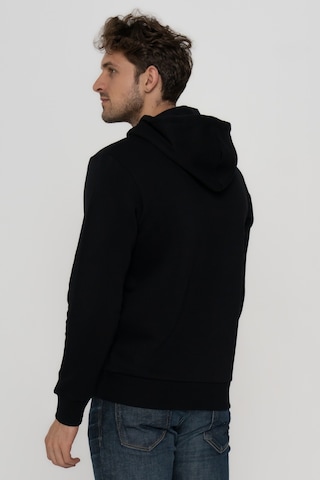 Jack & Jones Erkek Logo Baskılı Kapüşonlu Sweatshirt - Luke Black Siyah