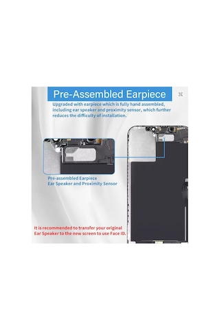 Apple iPhone Uyumlu 12 Pro Max A Kalite Ön Lcd Ekran Dokunmatik Sıvı Bandı Kırılmaz Tamir Seti Set