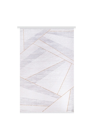 Modern Geometrik Halı Krem Gri Gold Çizgili Akrilik 8 Mm Hav Yüksekliği Salon Yatak Odası Antre Halı