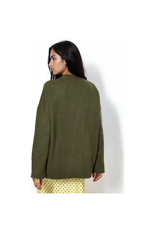 Hiccup Oversize Bisiklet Yaka Örme Kazak Yeşil