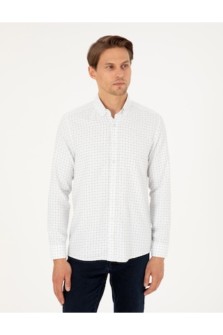 Pierre Cardin Erkek Yeşil Gömlek Desenli 50292262-vr054 Yeşil