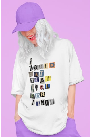 Sevbano I Could Eat That Girl For Lunch Billie Eilish Baskılı Unisex Over Beyaz