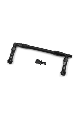Lemestar Alüminyum An6 Çift Kanallı Karbüratör Yakıt Hattı Seti - Siyah 7/8"-20 Dişli 3/8" Borular