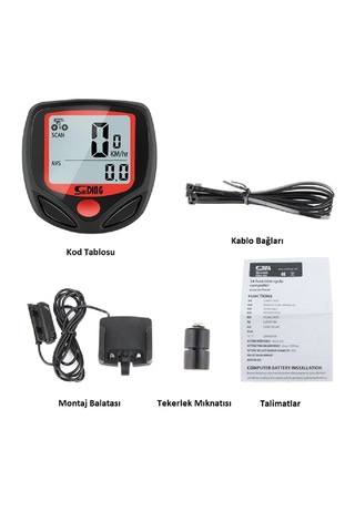 Bisiklet Hız Göstergesi Su Geçirmez Dijital Hız Ve Mesafe Ölçer
