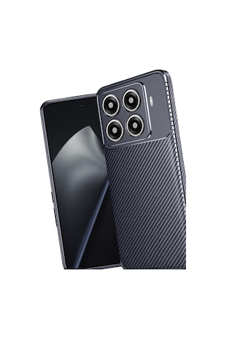 Xiaomi 15t Pro Kılıf Focus Carbon Silikon Kapak Lacivert