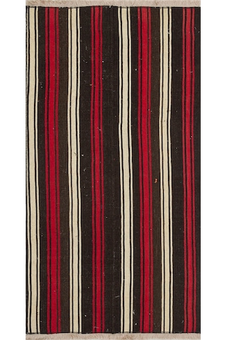 Kırmızı Beyaz Rengi El Dokuma Koyunlu Yün Kilim