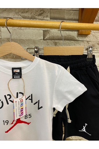 Aysbebe Şortlu Erkek Çocuk Yazlık Takım Beyaz