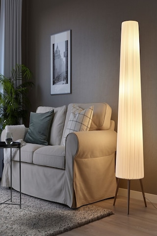 Ikea Kayın Ahşap Kayın Beyaz Elegant Yer Lambası 154 Cm Lambader Beyaz