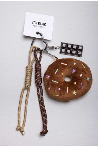 Kahve Donut Ve Çikolata Detaylı Çoklu Charm Anahtarlık Çanta Kıyafet Ve Telefon Aksesuarı