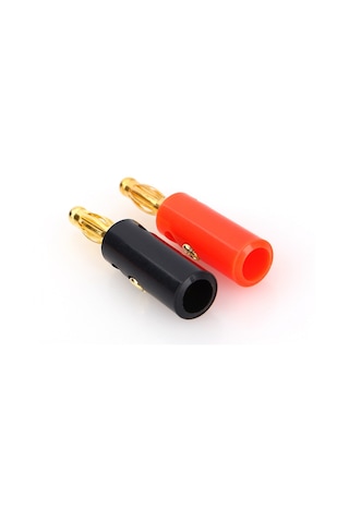 Lemestar 4mm Standart Midi Speakon Plug 10 Kırmızı + 10 Siyah, Toplam 20 Adet - Somun Bağlantılı, 3mm Kabloya Uyumlu, Soldasız Montaj