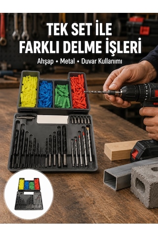 Matkap Ucu Seti Organizerli Çok Amaçlı Delme Uçları Yeni Nesil Çok Renkli