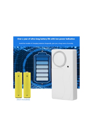 Geeroyoo Ev Ve İşyeri Pencereler/kapılar İçin Kablosuz Kumandalı Alarm - Kolay Kurulum, 105db Yüksek Ses, 1 Yıllık Pil Ömrü, Çalınma Engelleme