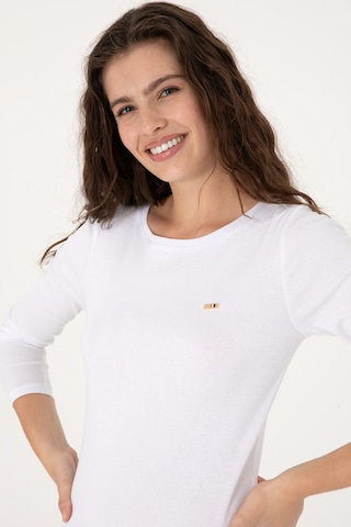 U.S. Polo Assn. Kadın Beyaz Slim Bisiklet Yaka Basic Sweatshırt 50315419-VR013