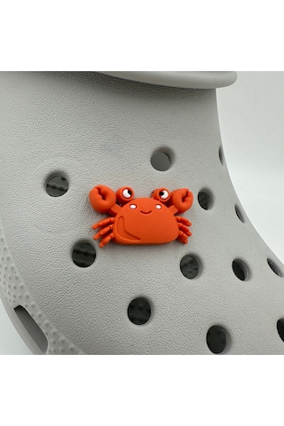Crocs Terlik Süsü Ve Aksesuarı , Çanta Süsü Jibbitz 3d Yengeç 03 Görsel Figür Aksesuar Turuncu