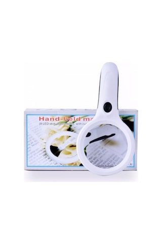 Büro Ev Ofis İçin 2,5x Büyütür 90mm 2lens 8led Işıklı Büyüteç Mor Işıklı Para Kontrol Büyüteci