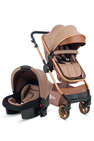 4 Baby Cool Travel Sistem Bebek Arabası Kahverengi