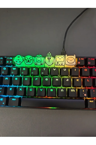 Adventure Time 6'lı Keycap Seti Rgb Uyumlu Mekanik Klavye Tuş B