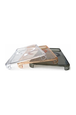 İphone 16 Pro Max İle Uyumlu Magsafe Özellikli Kristal Netlik Sararmaz Pc Clear Case Bronz