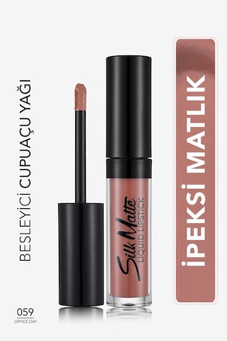 Flormar Silk Matte Yüksek Pigmentli & Mat Bitişli Nemlendirici Likit Ruj 059 Office Day