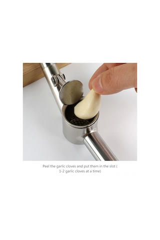 Xiyyadms Paslanmaz Çelik Sarımsak Presi - Kolay Kullanımlı 3 Boyut Seçenekli Mutfak Yardımcısı Gümüş