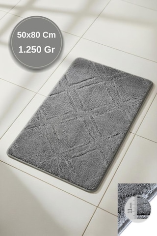 Lüks Kaymaz Taban 50x80 Cm Banyo Halısı/paspası Wb - 11 Mm Kalın %100 Polipropilen Model 8