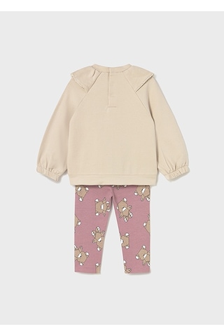 Mayoral Pembe Kız Bebek Sweatshirt Ve Desenli Tayt Takım 2741 Pembe