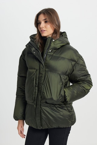 Wrangler Loose Fit Rahat Kesim Kapüşonlu Haki Şişme Mont W242638801 Haki
