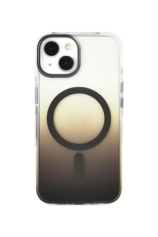 Apple Uyumlu iPhone 13 Kılıf M-safe Şarj Özellikli Transparan Renk Geçişli Zore Toros Kapak Gri