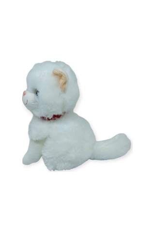 Sesli Peluş Kedi Van Kedisi 25 Cm - Beyaz