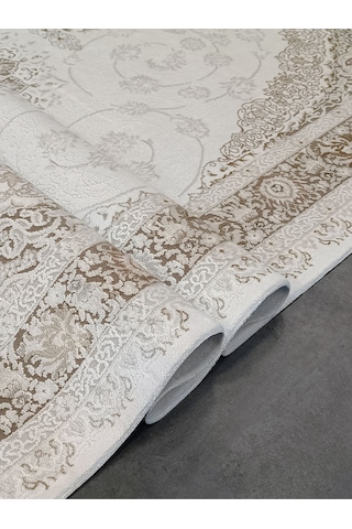 Woolen Halı Delüxe Viscon Akrilik Salon Halısı 6503 Krem Renkli