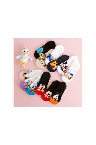 Worthy Socks 5'li Kadın Desenli Pamuklu Görünmez Spor Ayakkabı Çorabı Mix Babet